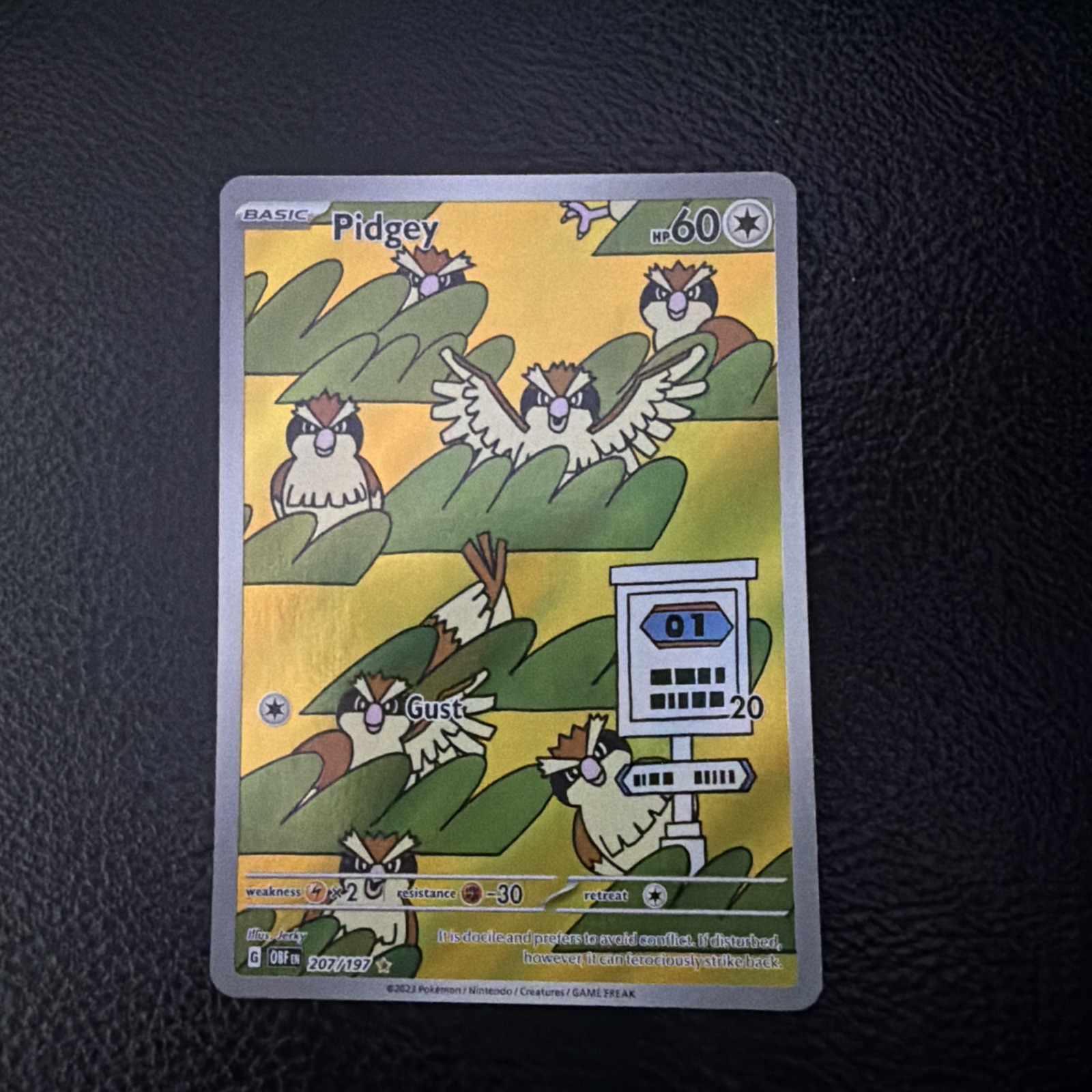 Pidgey 207/197 Pokemon SV03: Obsidian Flames Illustration Rare Connecting Holo