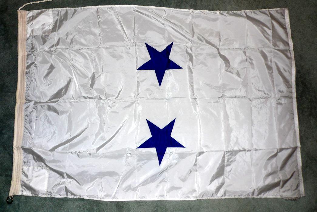 U.S. NAVY REAR ADMIRAL 2 STAR FLAG OFFICIAL RETIRED 4\' X 4\' WHITE