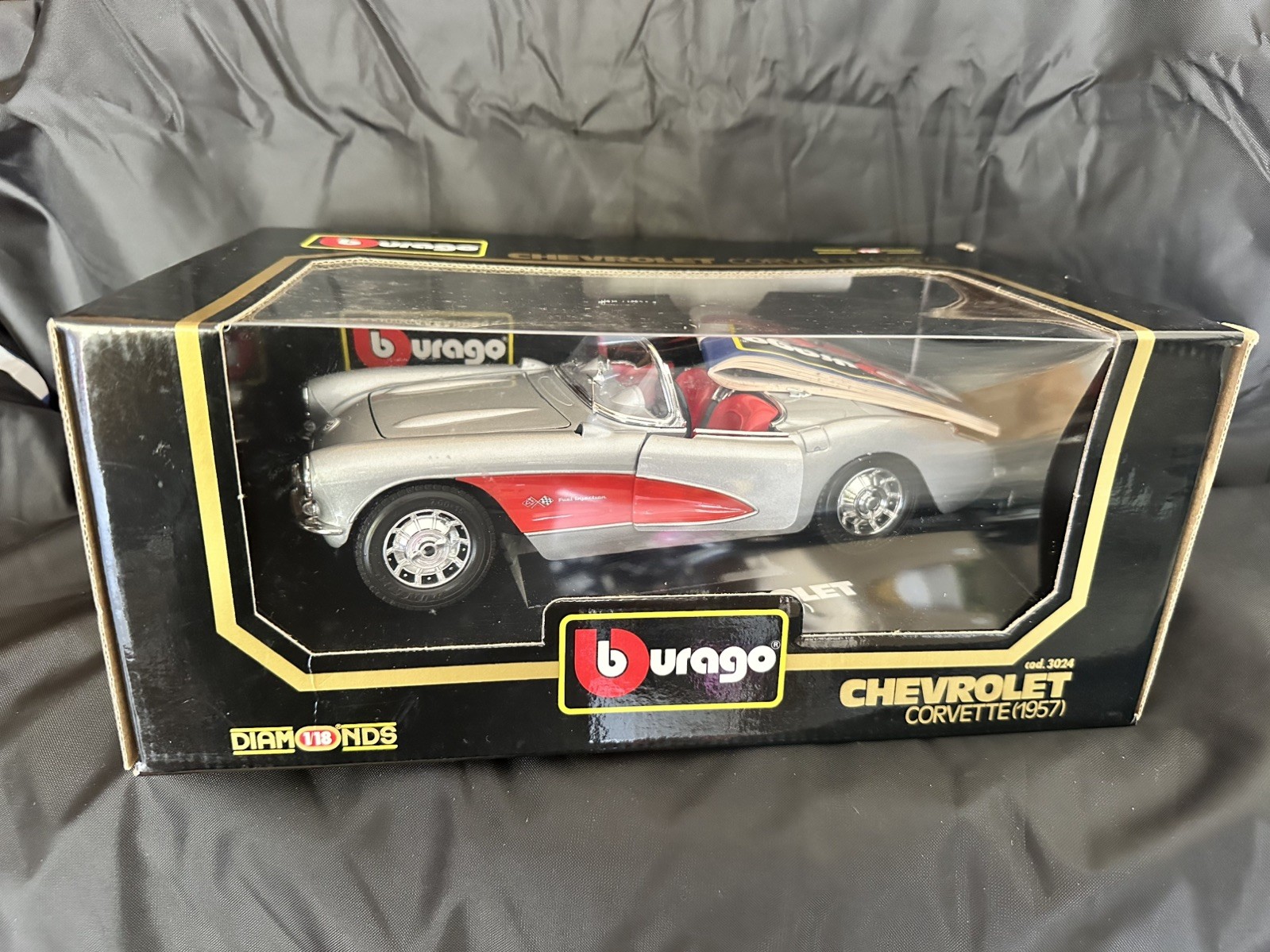 Bburago 1957 Chevrolet Corvette Die Cast Collectible Car Still MFG 1983 1/18 NIB