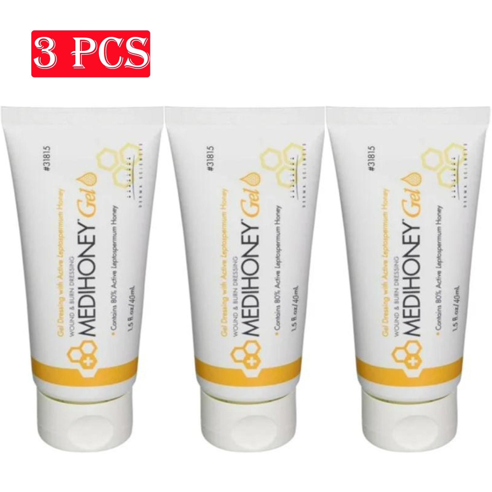 3-5PCS MediHoney - 1.5 Ounces Gel Wound & Burn Dressing Tube Medical Grade Honey 3-5PCS MediHoney - 1.5 Ounces Gel Wound & Burn Dressing Tube Medical Grade Honey