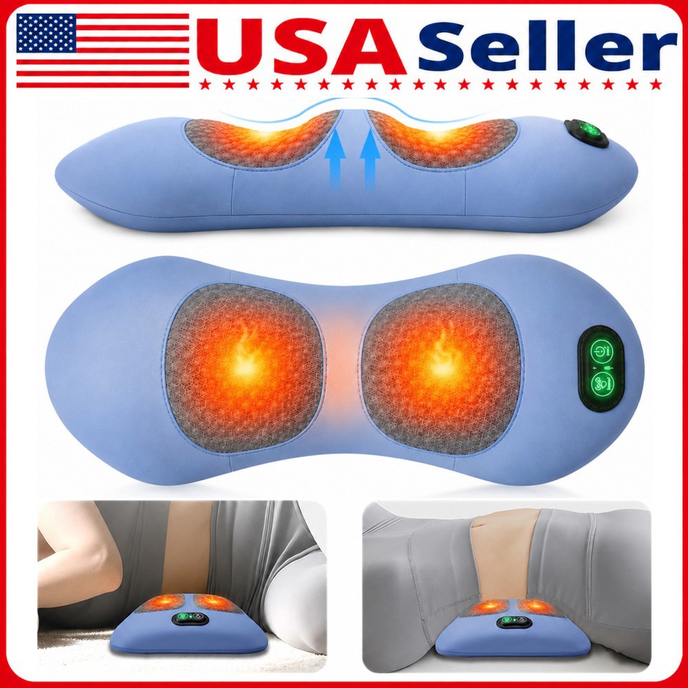 3-In-1 Electric Lumbar Support Pillow Smooth Spine Triple Fusion Back Massager