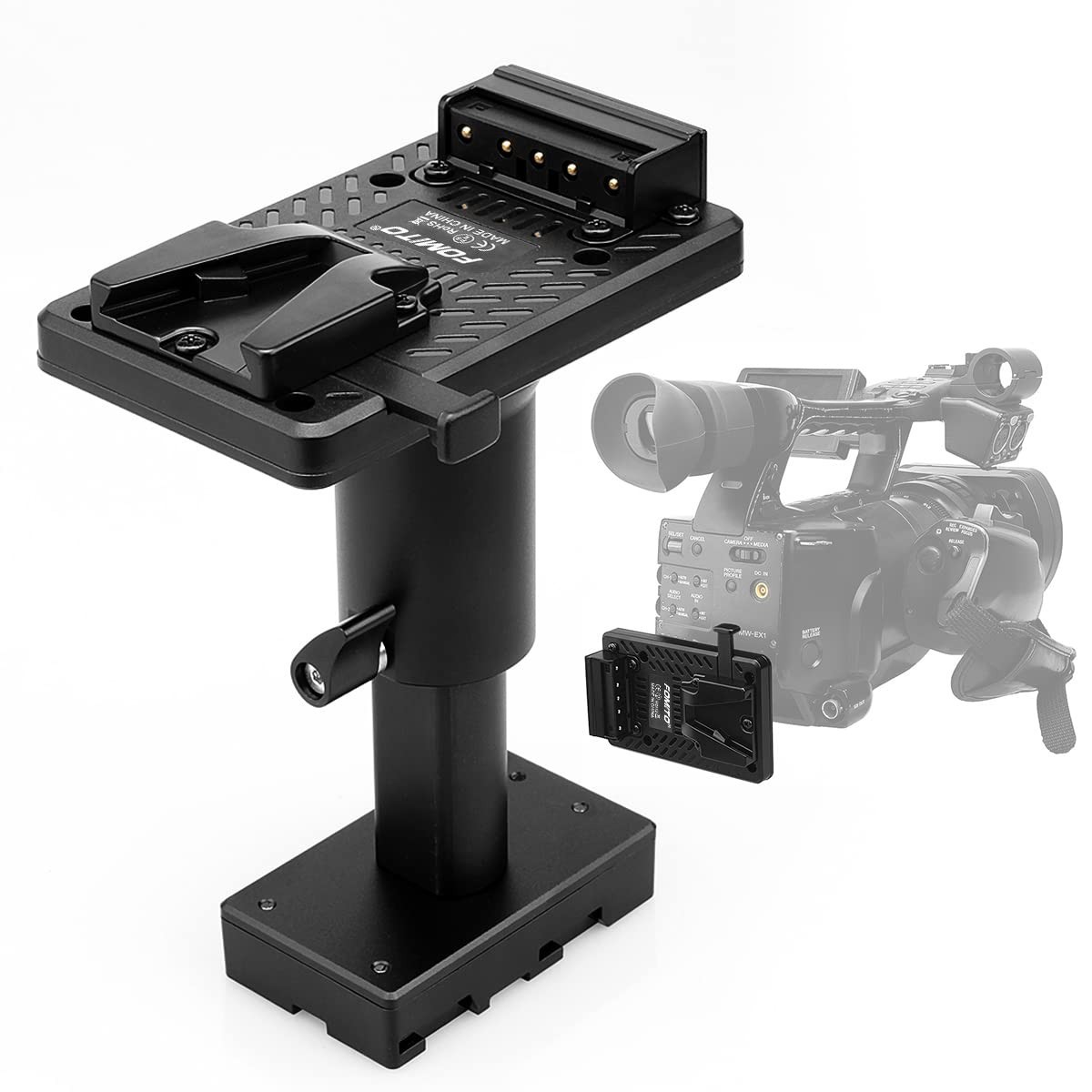 FOMITO BP-U90 U96 BP-U60 U30 Battery to V-Mount Plate Power Converter Adjustable