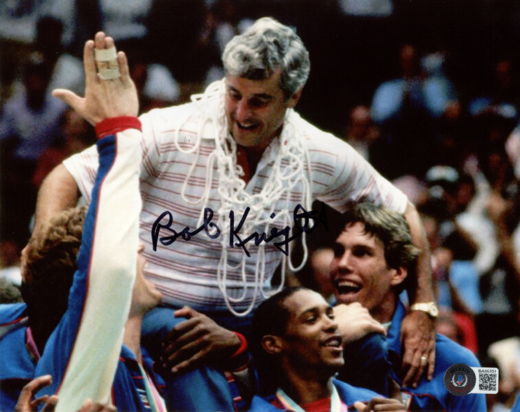 BOBBY BOB KNIGHT SIGNED AUTOGRAPHED 8x10 PHOTO 1984 OLYMPICS GOLD BECKETT BAS