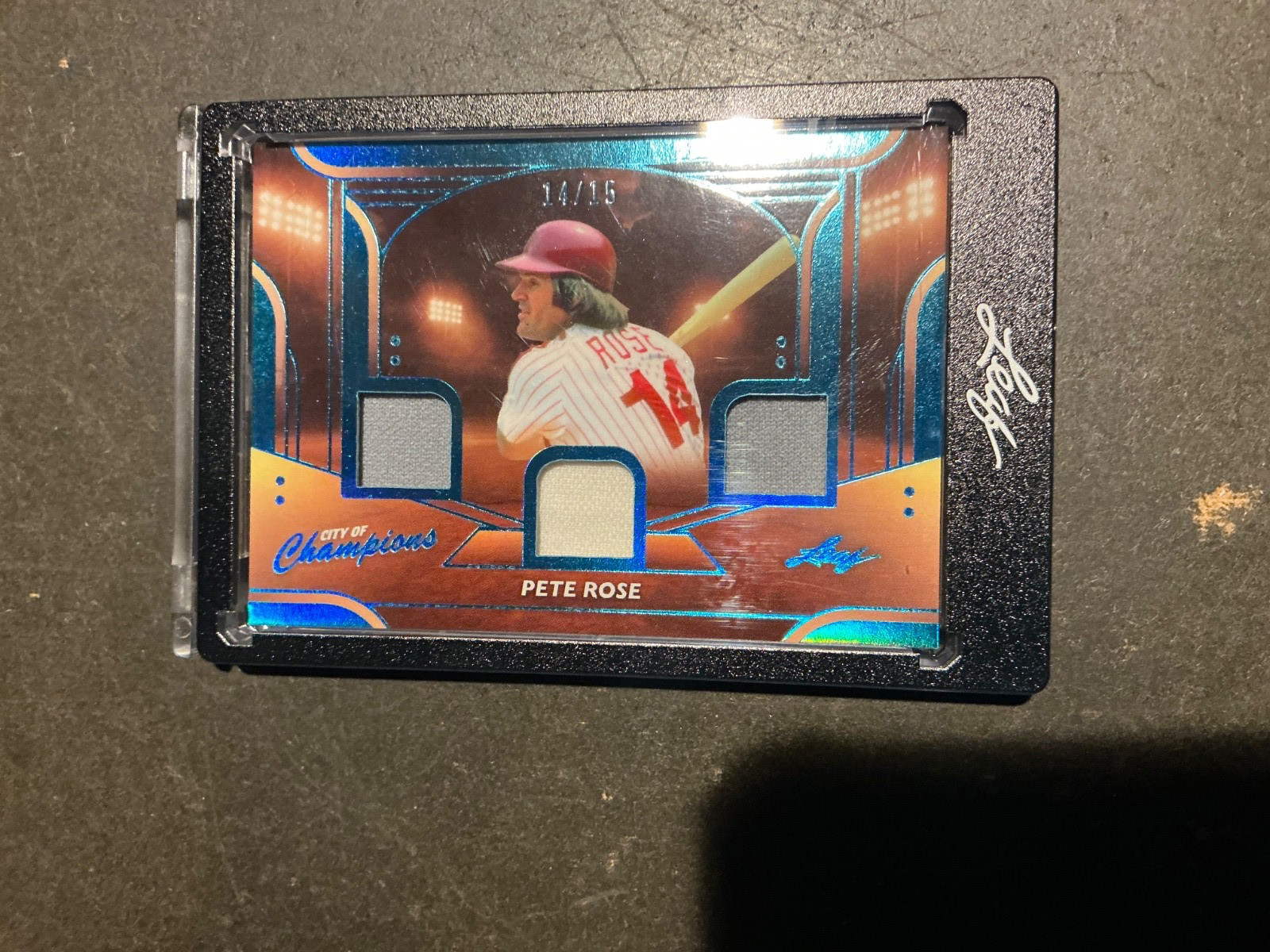 2026 Leaf City of Champions Pete Rose GU Triple Relic #14/15 Cincinnati Reds
