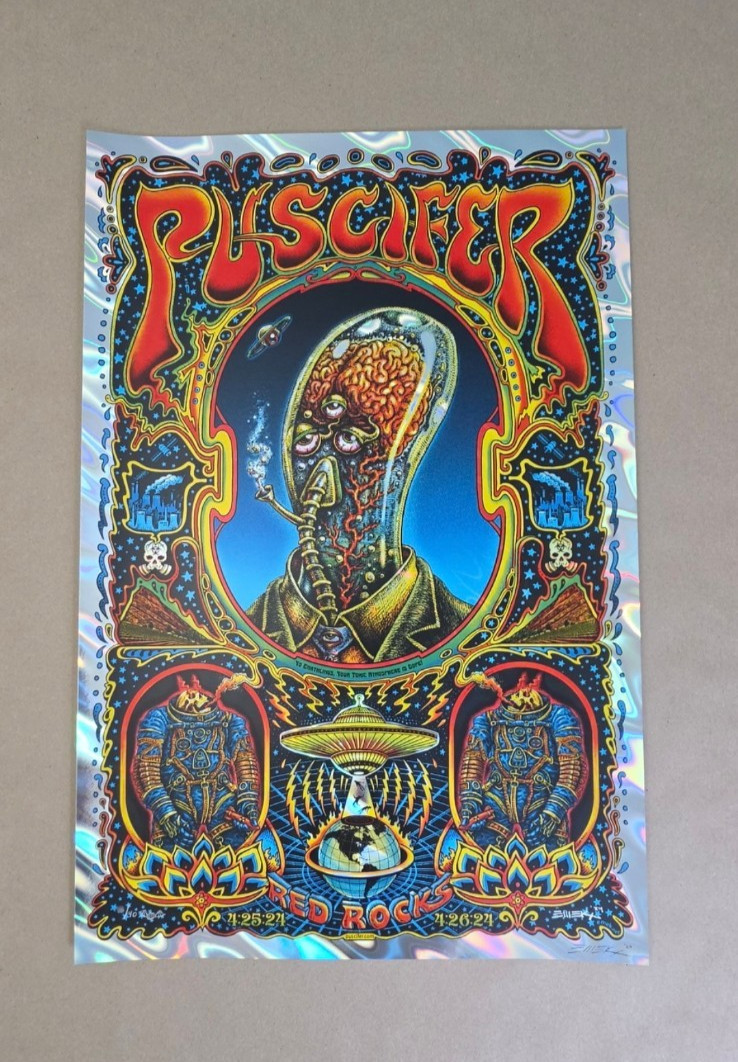 Puscifer Poster Sessanta Red Rocks Night 1 Emek Foil AP XX/40 Signed/Doodled Puscifer Poster Sessanta Red Rocks Night 1 Emek Foil AP XX/40 Signed/Doodled