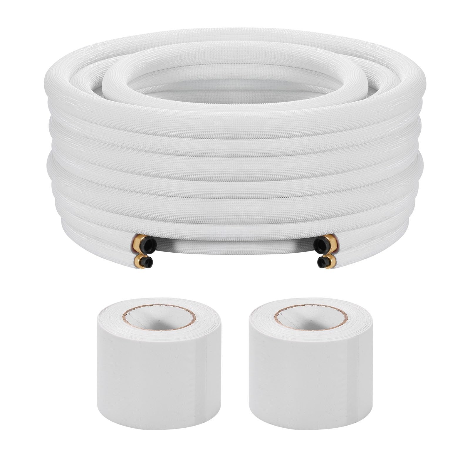 VEVOR 100ft Mini Split Line Set, 1/4” & 1/2” OD Insulated AC Copper Tubing