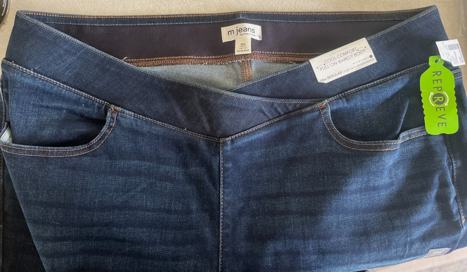 NWT 2 PAIR Maurices Cool Comfort Crossover Pull On High Rise Boot Jeans Size 20
