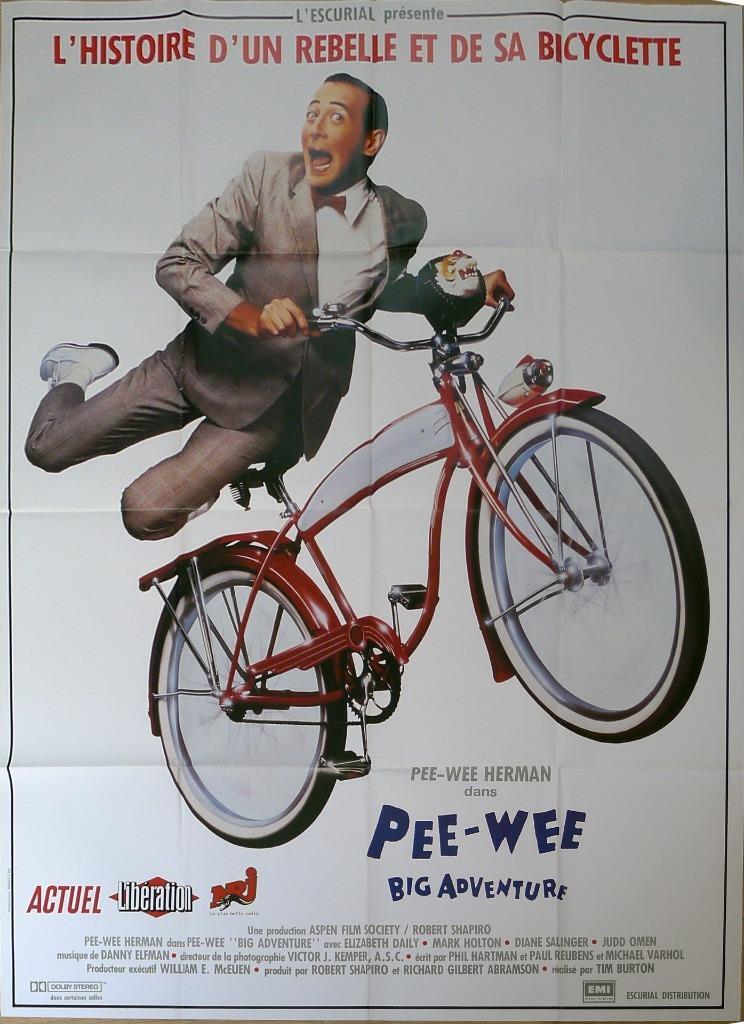 PEE WEE\'S BIG ADVENTURE - BURTON / BICYCLE - ORIGINAL LARGE FRENCH MOVIE POSTER