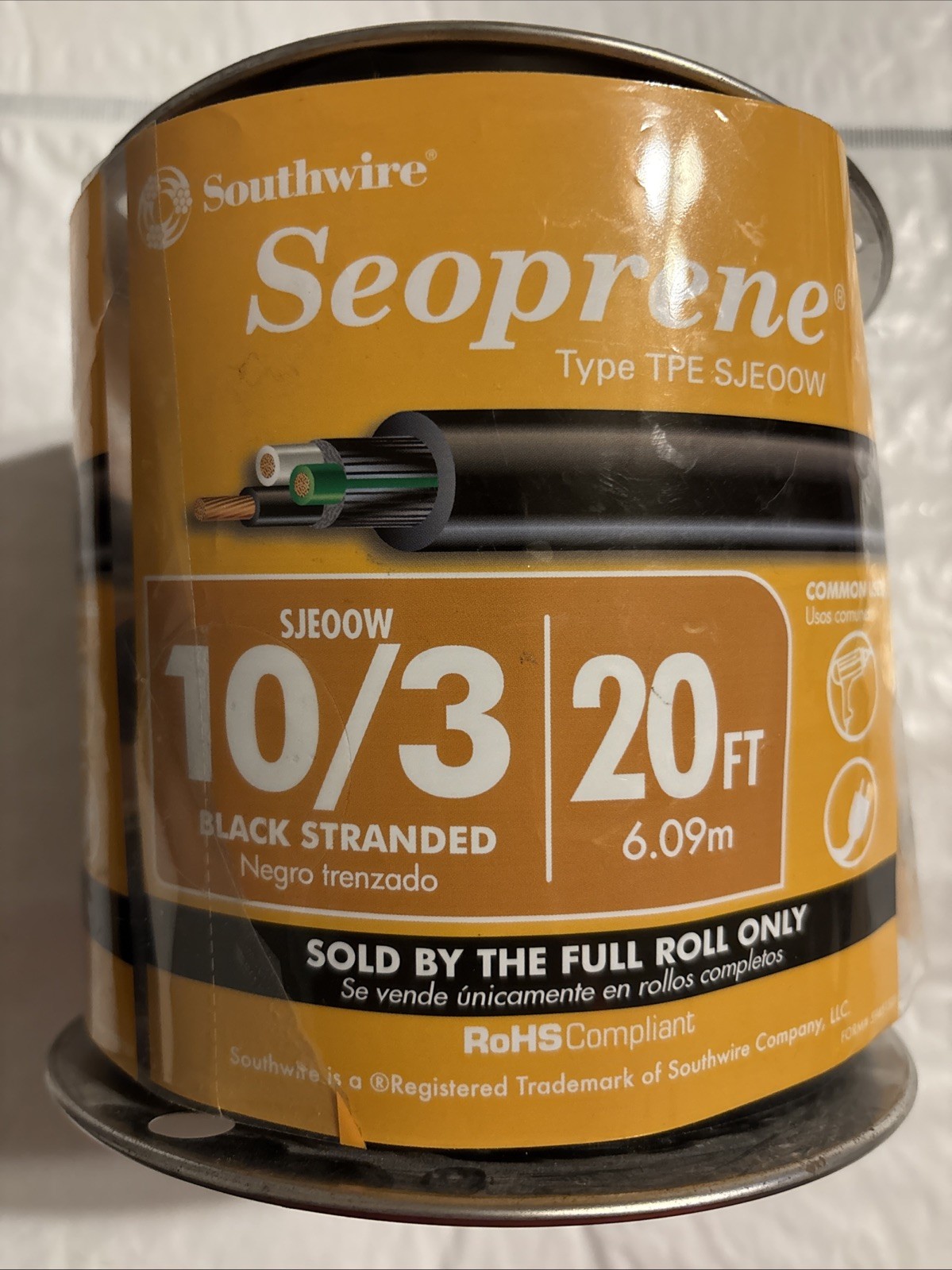 20 Ft Southwire Seoprene 10/3 SJEOOW