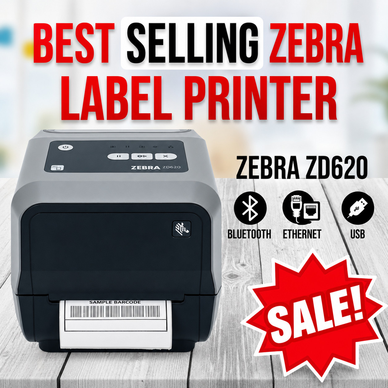 Zebra ZD620 (Earlier Model Than ZD621) Direct & Thermal Transfer Label Printer