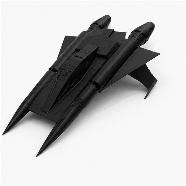 Buck Rogers Starfighter 10in 3D Printed Black Sci-Fi Ship Display Model Buck Rogers Starfighter 10in 3D Printed Black Sci-Fi Ship Display Model