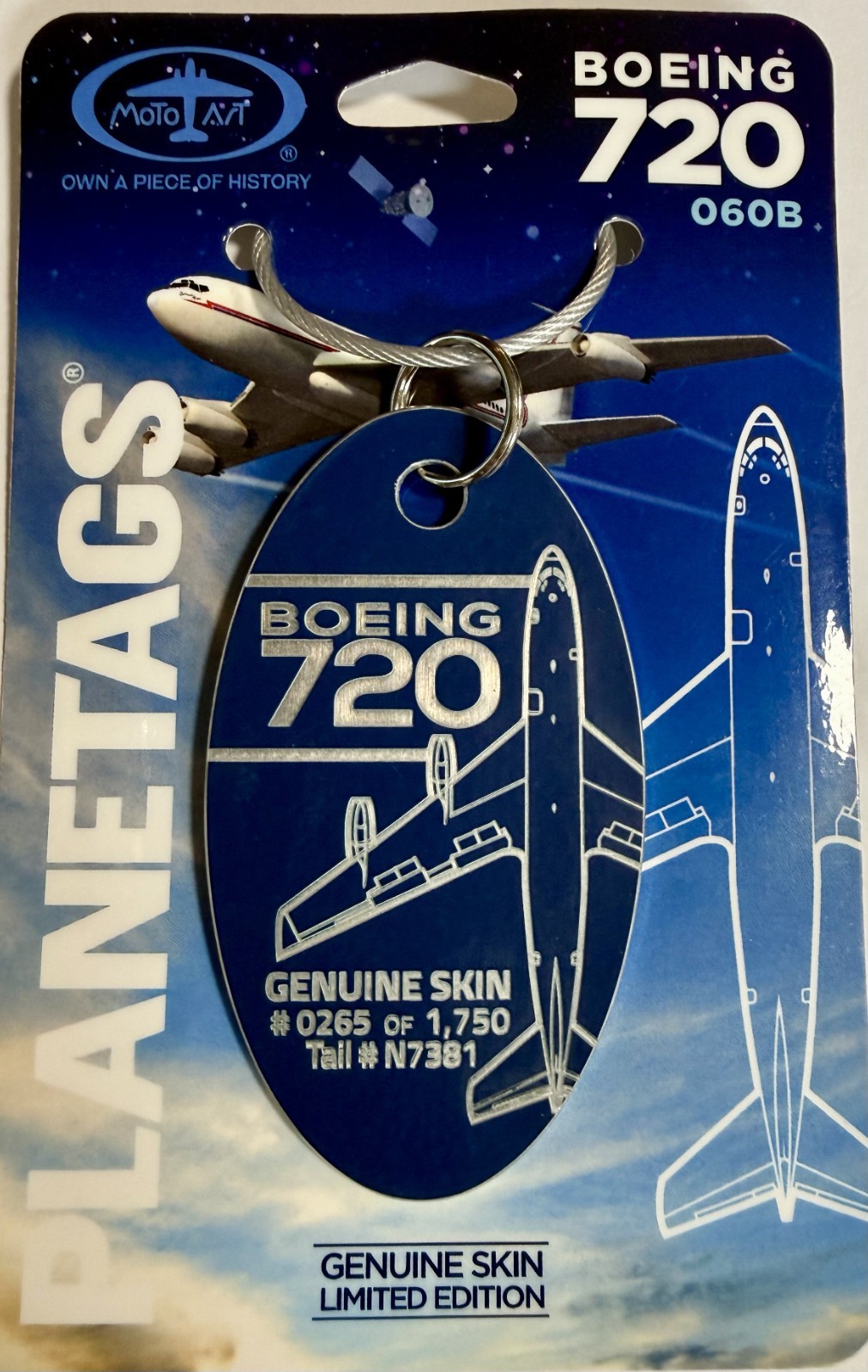 Motoart PlaneTags Boeing 720, Embraceable Annie, Blue, RARE, SOLD OUT Motoart PlaneTags Boeing 720, Embraceable Annie, Blue, RARE, SOLD OUT