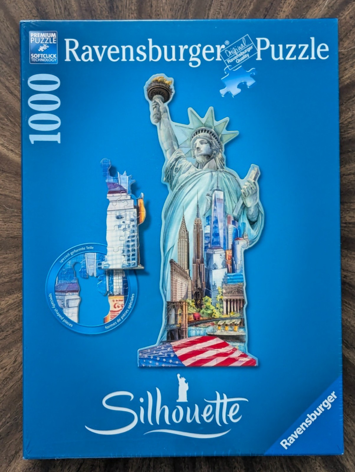 Ravensburger STATUE of LIBERTY Silhouette 1000 Pc Jigsaw Puzzle - NEW & Sealed