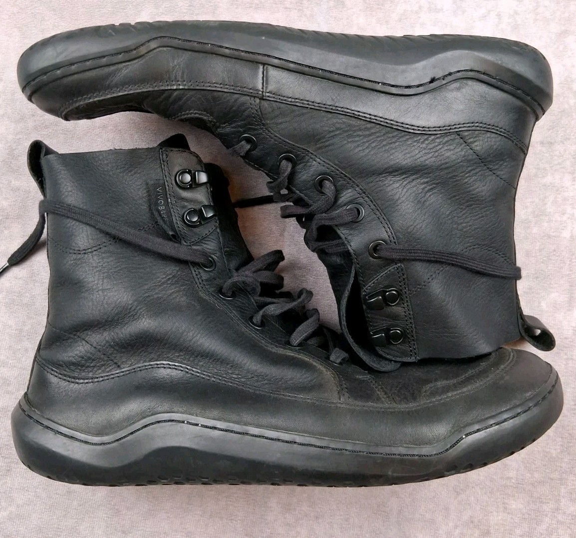 Vivobarefoot Gobi Barefoot Boots Mens Black Leather Ankle Minimalist US 9 EU 42