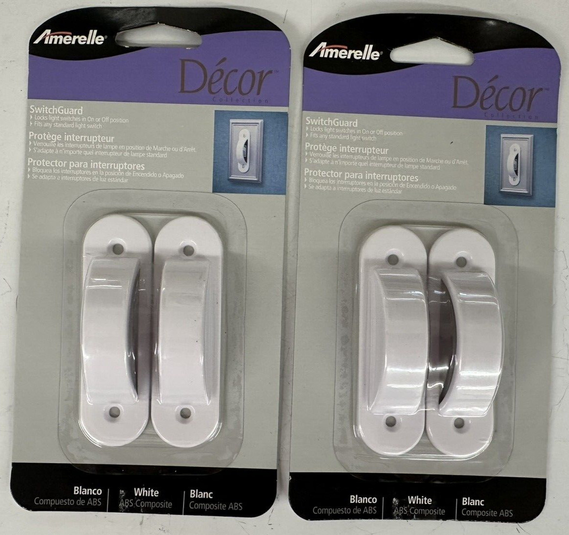 (2) X Amerelle SG1 Toggle Switch Guard, Universal, Plastic, Gloss White, 2-PACK (2) X Amerelle SG1 Toggle Switch Guard, Universal, Plastic, Gloss White, 2-PACK