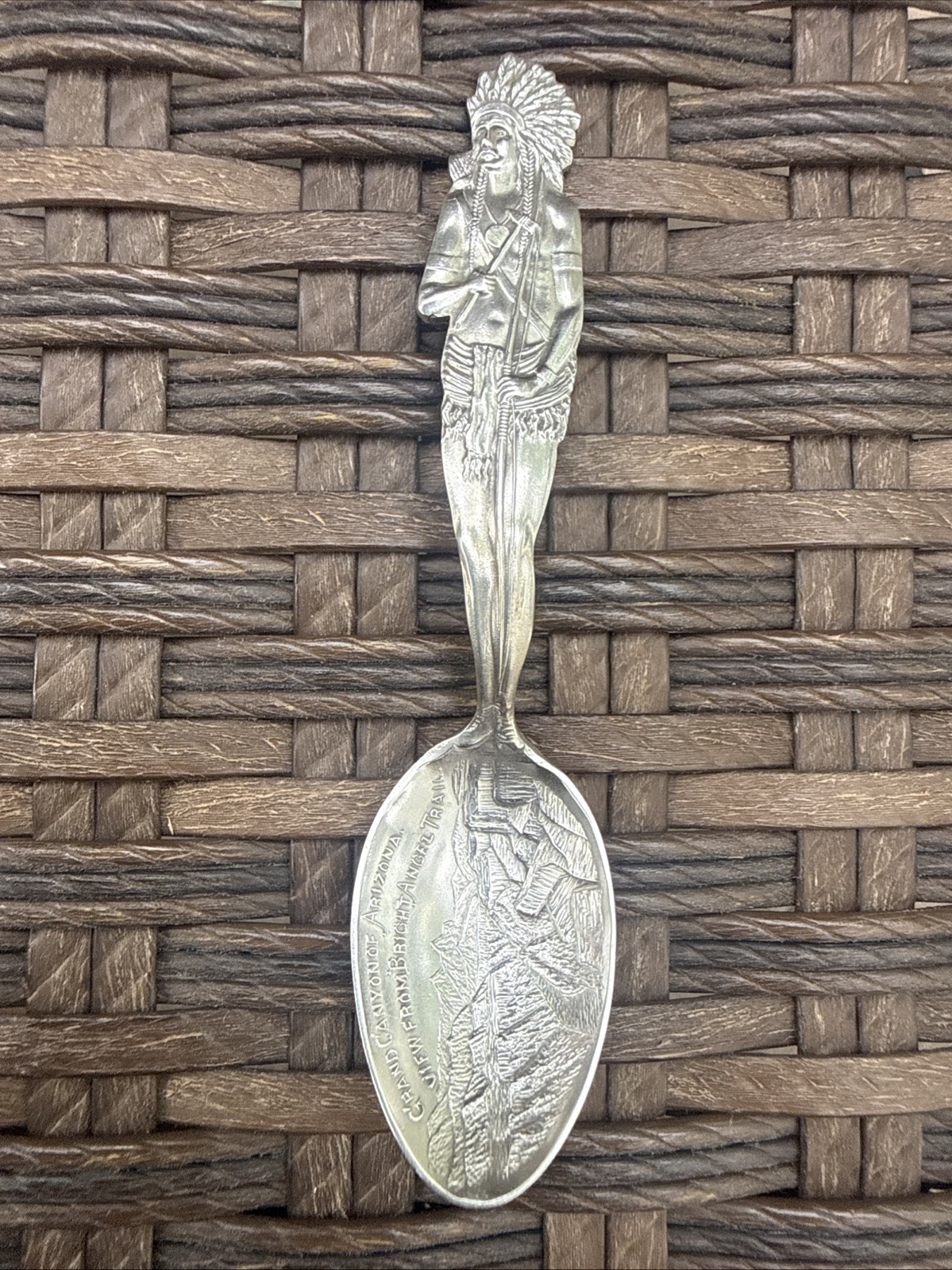 Antique Vintage Souvenir Native American Indian Sterling SIlver Spoon Shepard