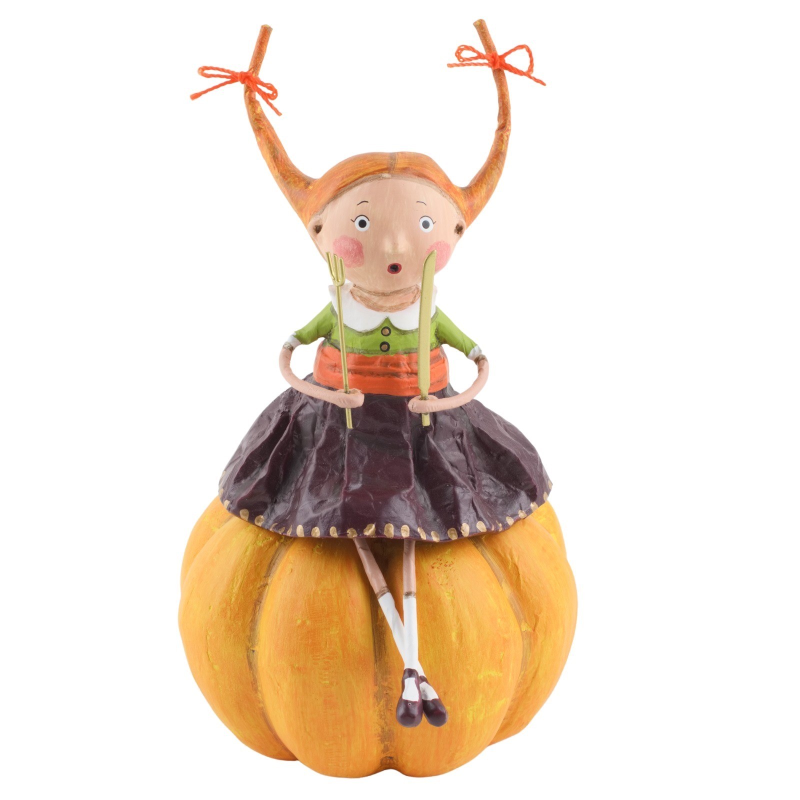 Lori Mitchell Prissy Pumpkin Eater Thanksgiving Figure Figurine Fall Autumn