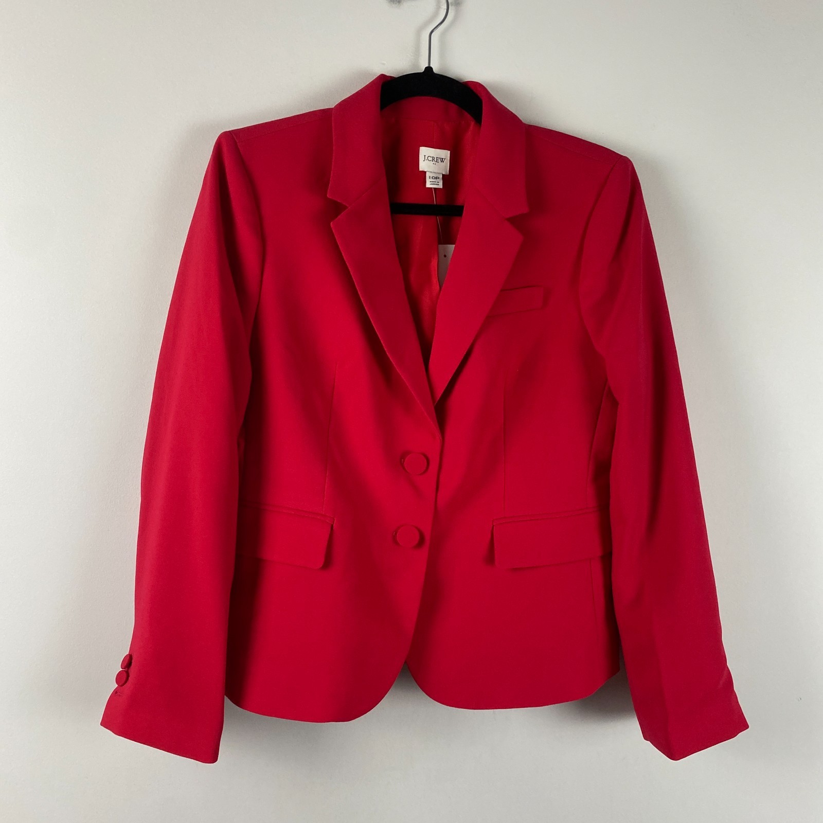 J. Crew Factory Tailored Blazer Jacket CG368 Red 10P Button Front