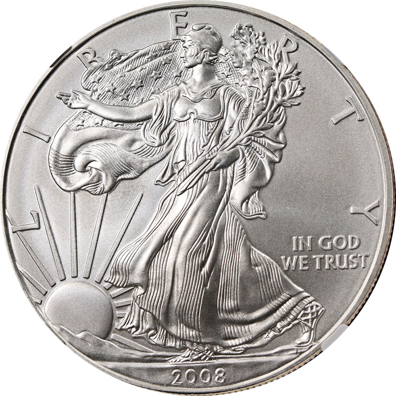 2008-W Silver American Eagle $1 NGC MS70 Burnished - STOCK