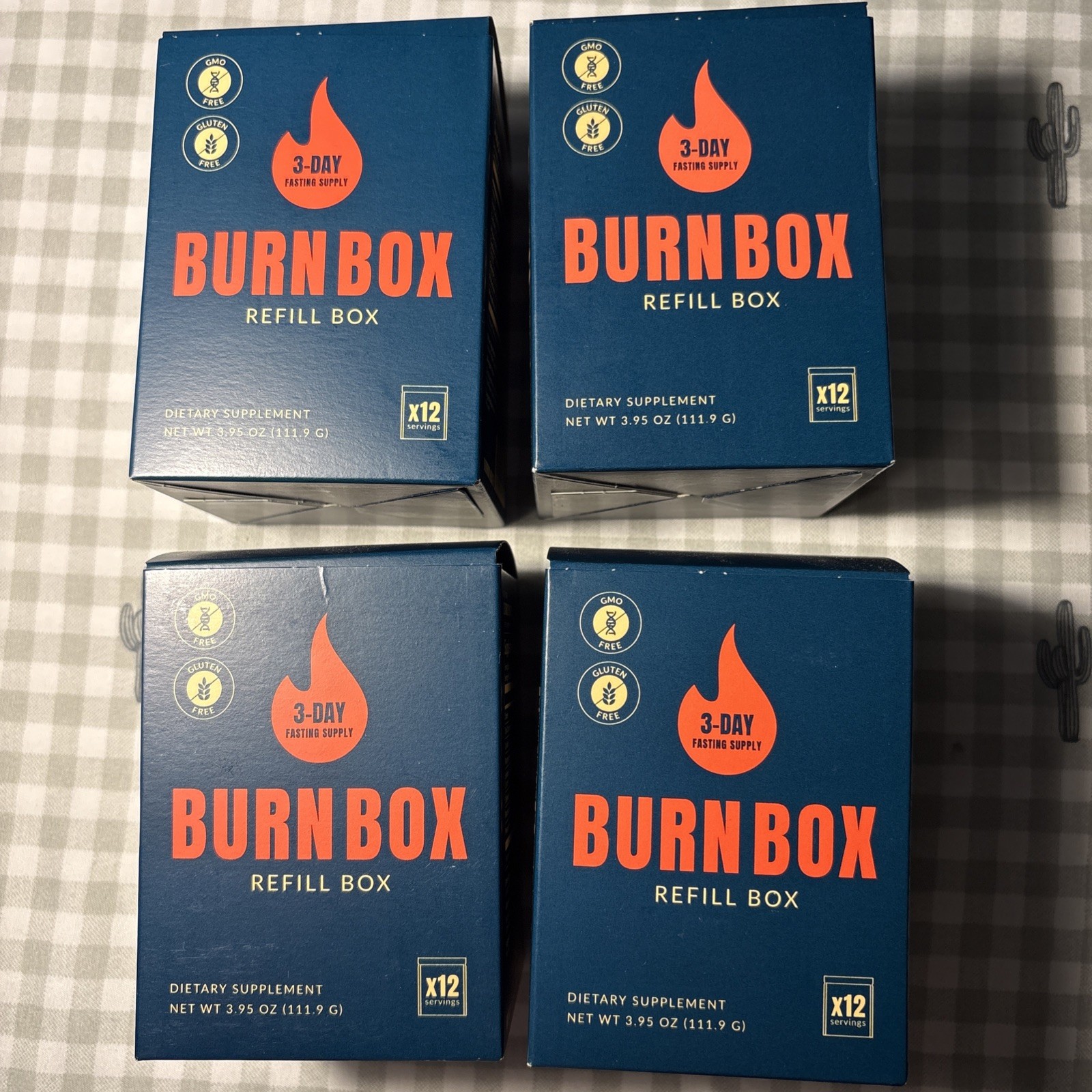 BURNBOX Fasting Refill 4 Boxes 48 Servings Exp 2027 NEW
