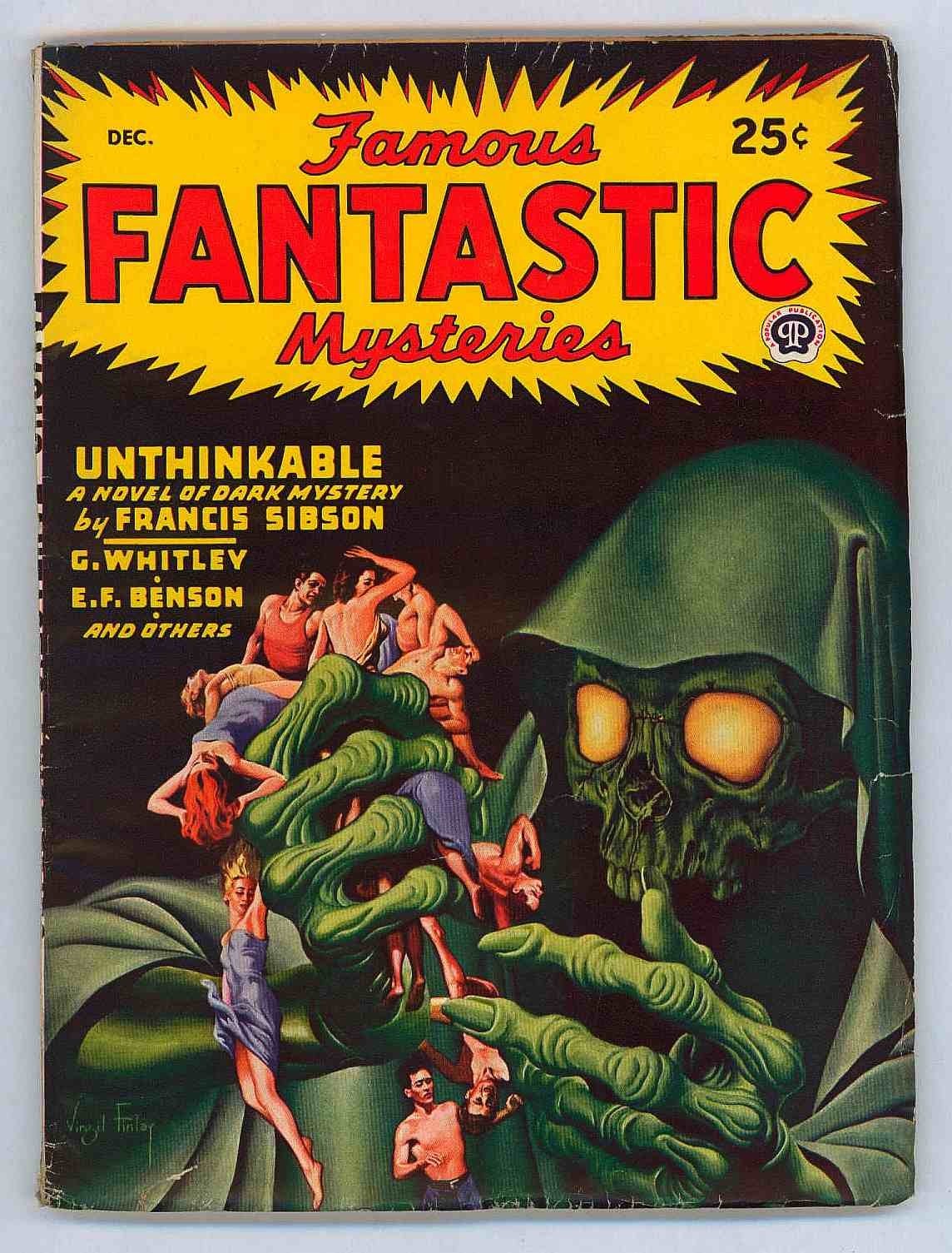 Famous Fantastic Mysteries Dec 1946 Fine-5.5 Pulp Finlay Classic Skull Very Nice Famous Fantastic Mysteries Dec 1946 Fine-5.5 Pulp Finlay Classic Skull Very Nice