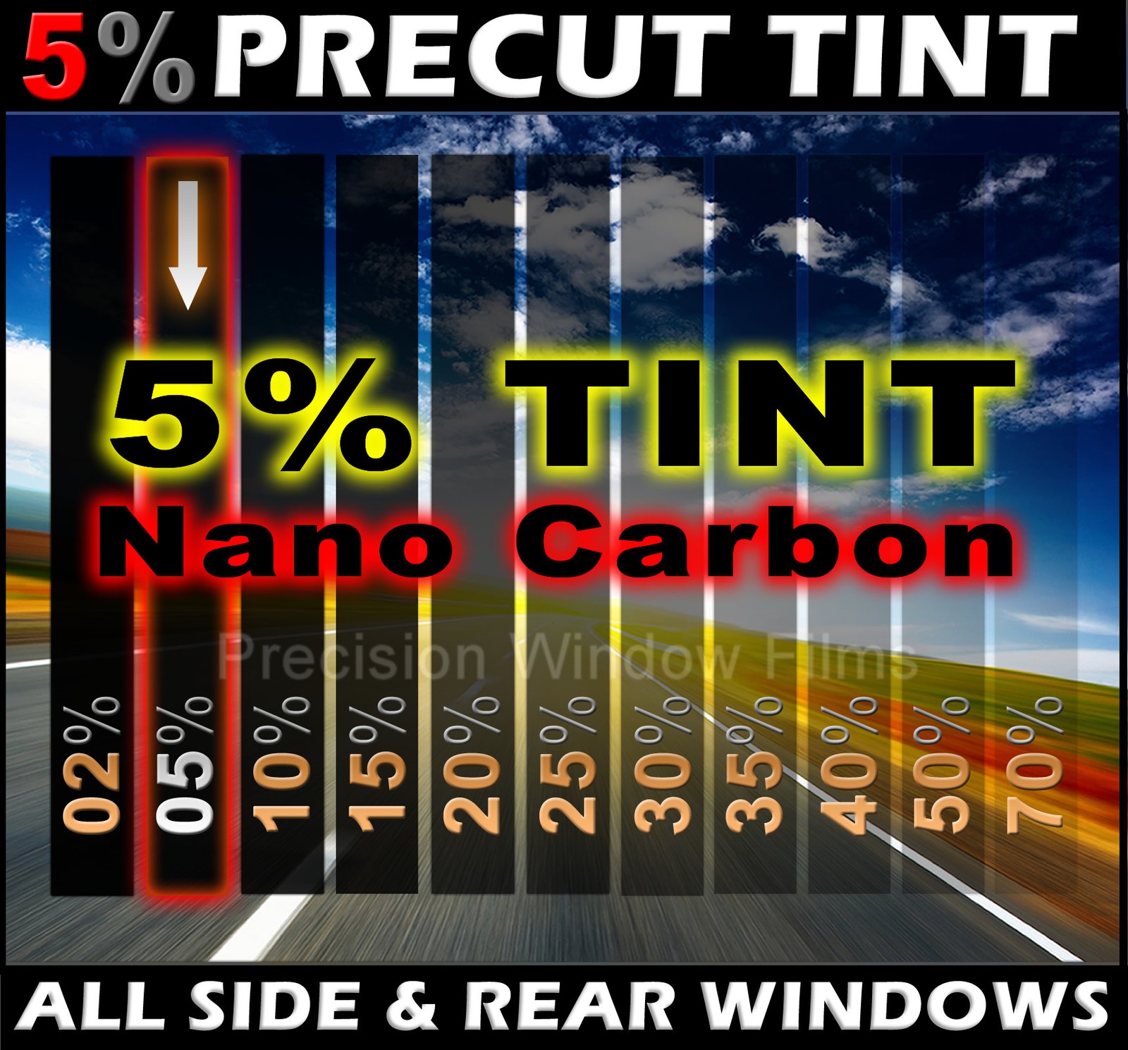 PreCut Window Film 5% VLT Limo Black Tint for Chevy Avalanche 07-2014