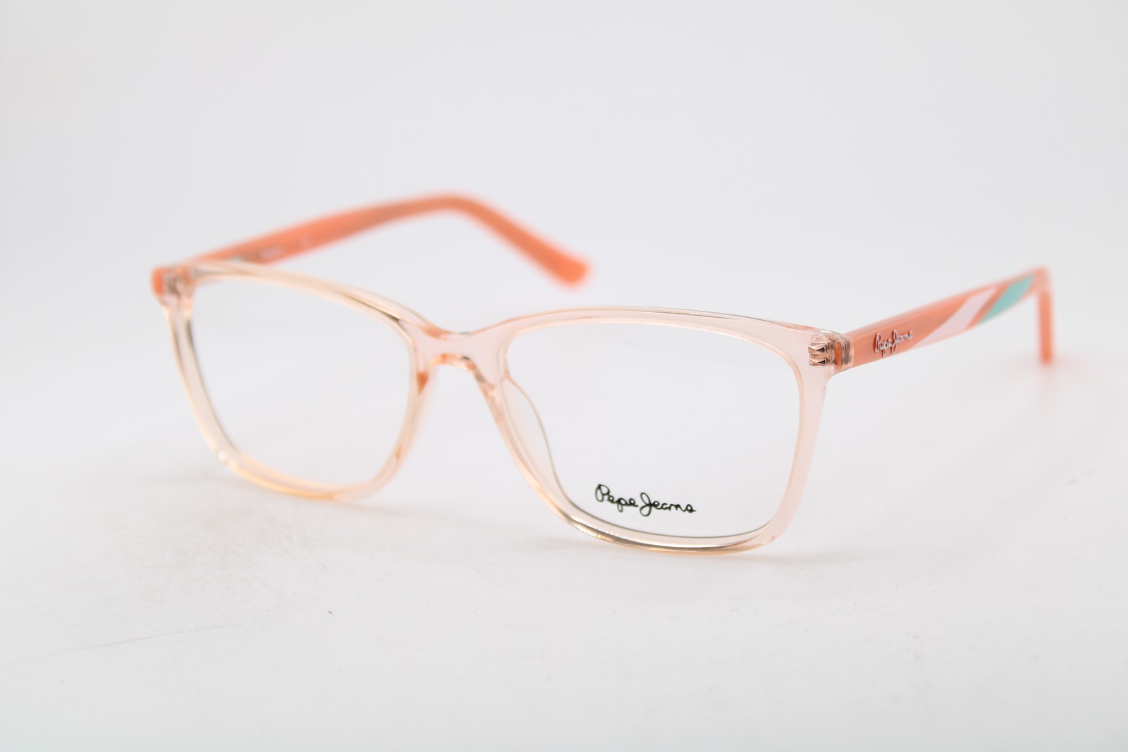 NEW PEPE JEANS MARGE PJ3320 C4 CLEAR PINK PEACH AUTHENTIC EYEGLASSES 53-15