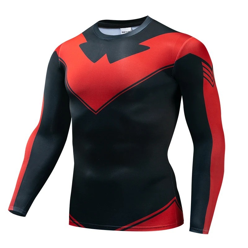 Nightwing Dick Grayson Compression Long-Sleeve Shirt from Teen Titans, Batman Nightwing Dick Grayson Compression Long-Sleeve Shirt from Teen Titans, Batman
