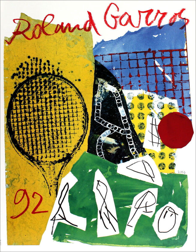 Jan Voss Roland Garros French Open 1992 Poster 29-1/2 x 22-1/2