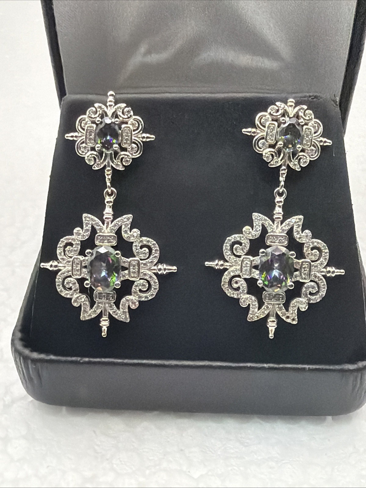 Stunning Designer Custom Made Drop & Dangle Earrings Gemstone Estate Find Stunning Designer Custom Made Drop & Dangle Earrings Gemstone Estate Find