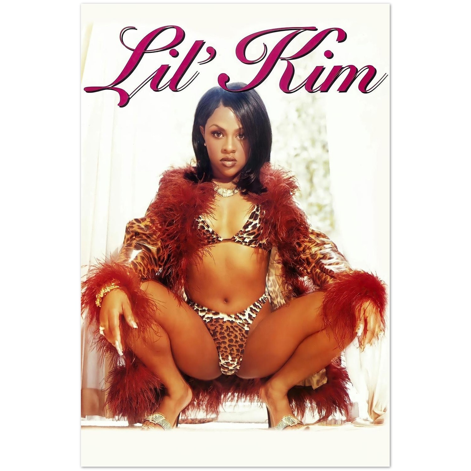 Lil Kim Hardcore Era Leopard Bikini Hip Hop Portrait Poster