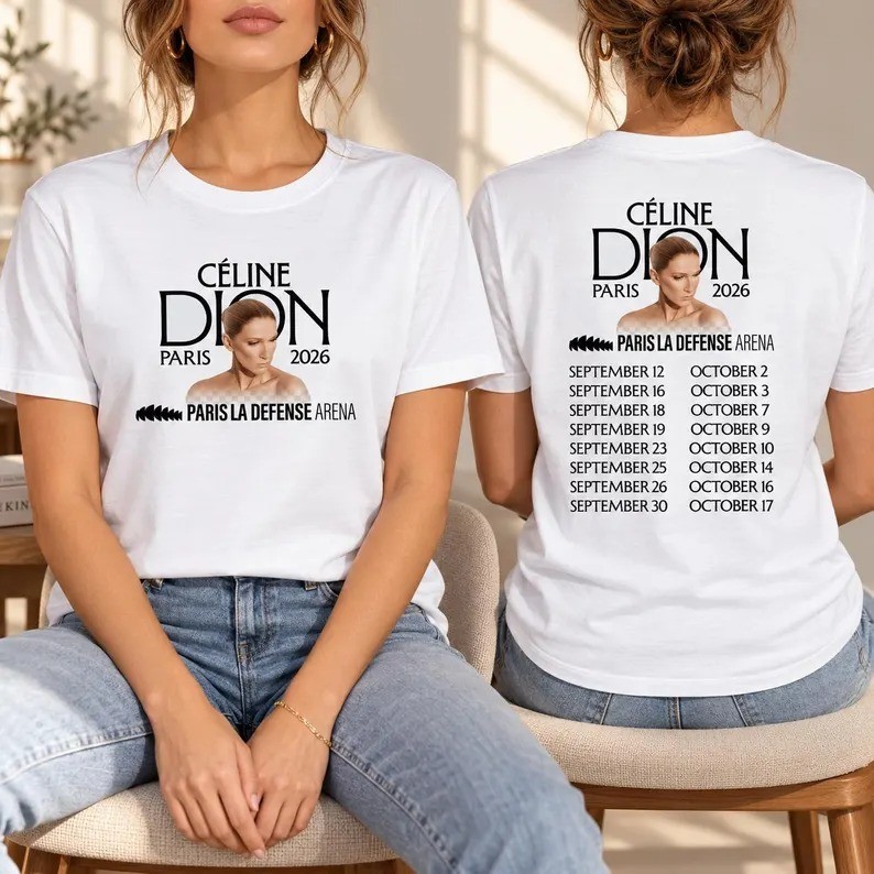 Céline Dion Paris 2026 Tour T-shirt, Céline Dion Live On Tour, Céline Dion Conce