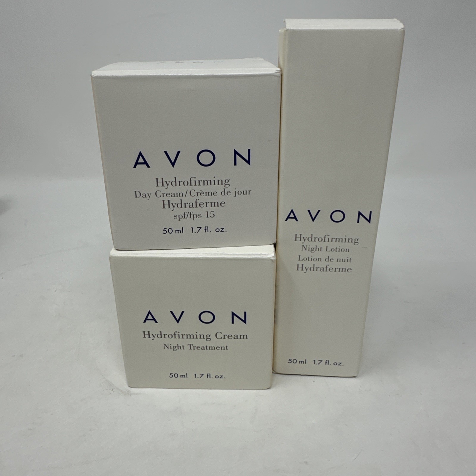 Avon Hydrofirming Night & Day Cream + Night Lotion 1.7 fl. oz. Each NOS
