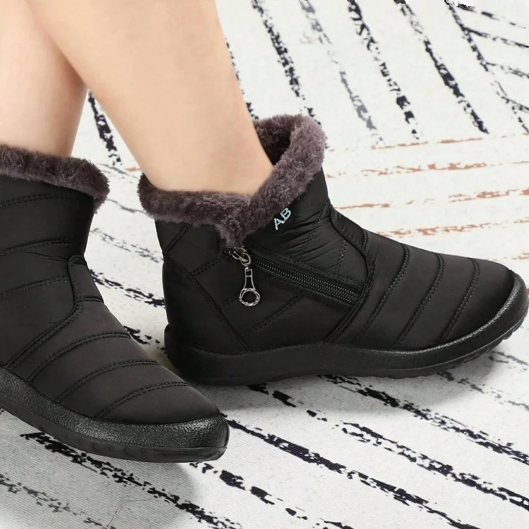 Men Women\'s Waterproof Snow Boots Warm Fur Lined Ankle Boots Winter Shoes Zip Up Men Women\'s Waterproof Snow Boots Warm Fur Lined Ankle Boots Winter Shoes Zip Up