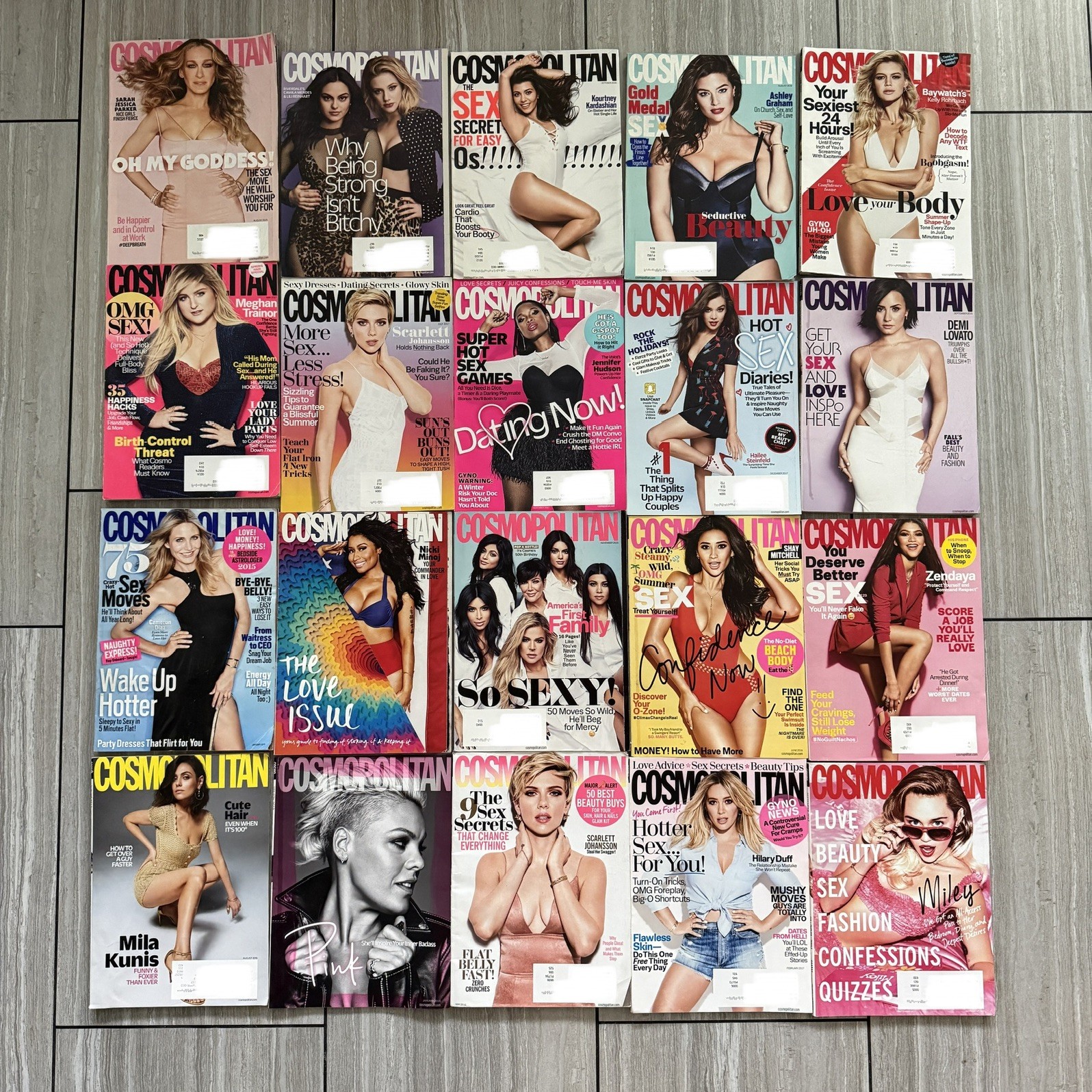 Lot of 20 Cosmopolitan Magazines 2015-2018 