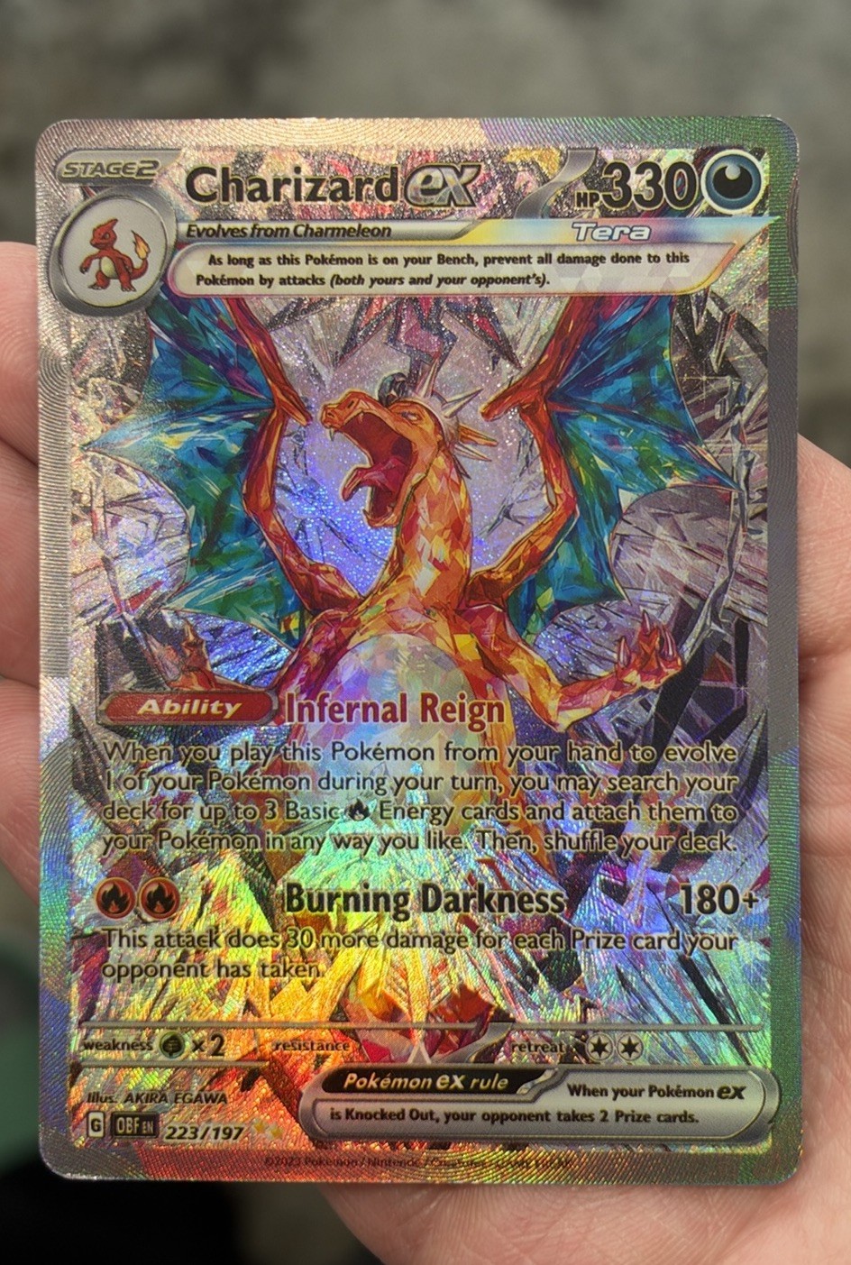 Charizard ex 223/197 Obsidian Flames Holo Textured *Fan Art* Charizard ex 223/197 Obsidian Flames Holo Textured *Fan Art*