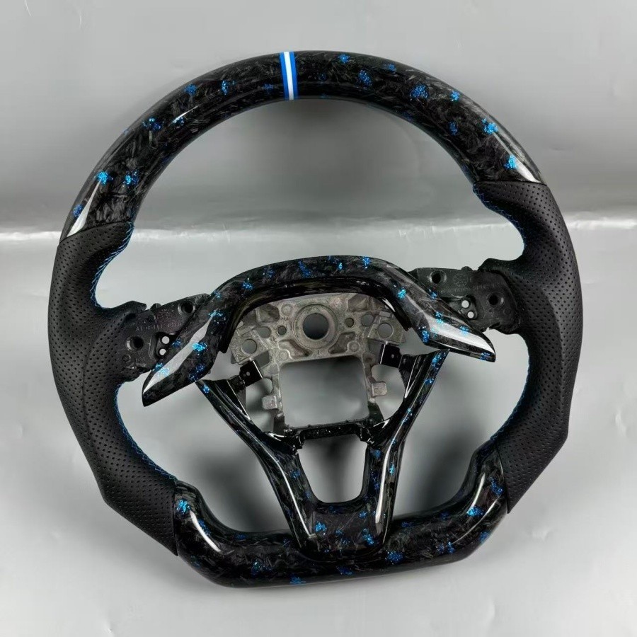 Custom Black Forged Carbon Fiber Steering Wheel For Honda Accord 2018-2023