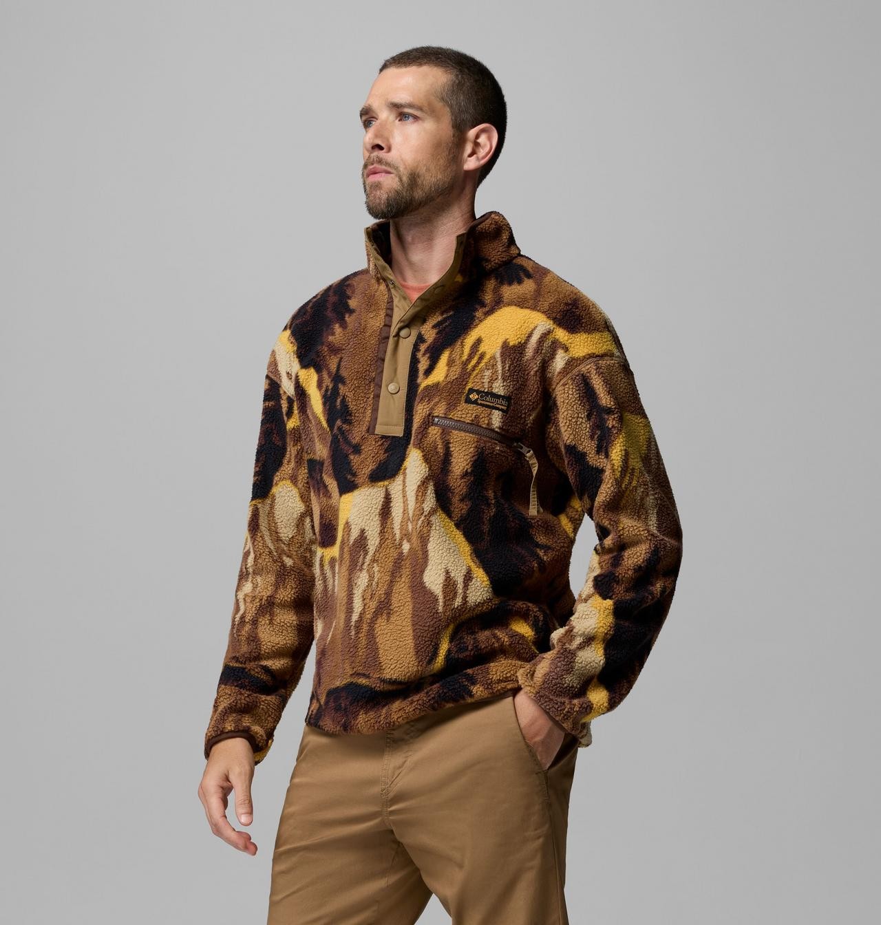 Columbia Men's Helvetia II Printed Half Snap Fleece Pullover Freeeships