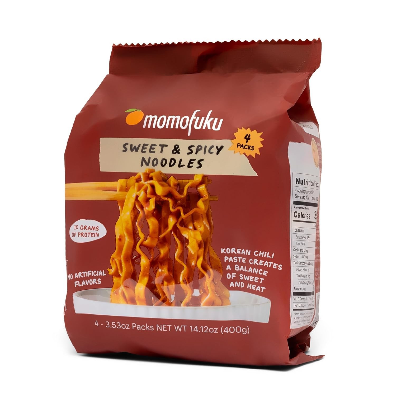 Momofuku Sweet & Spicy Ramen Noodles David Chang,  4 Pack of Restaurant Quality