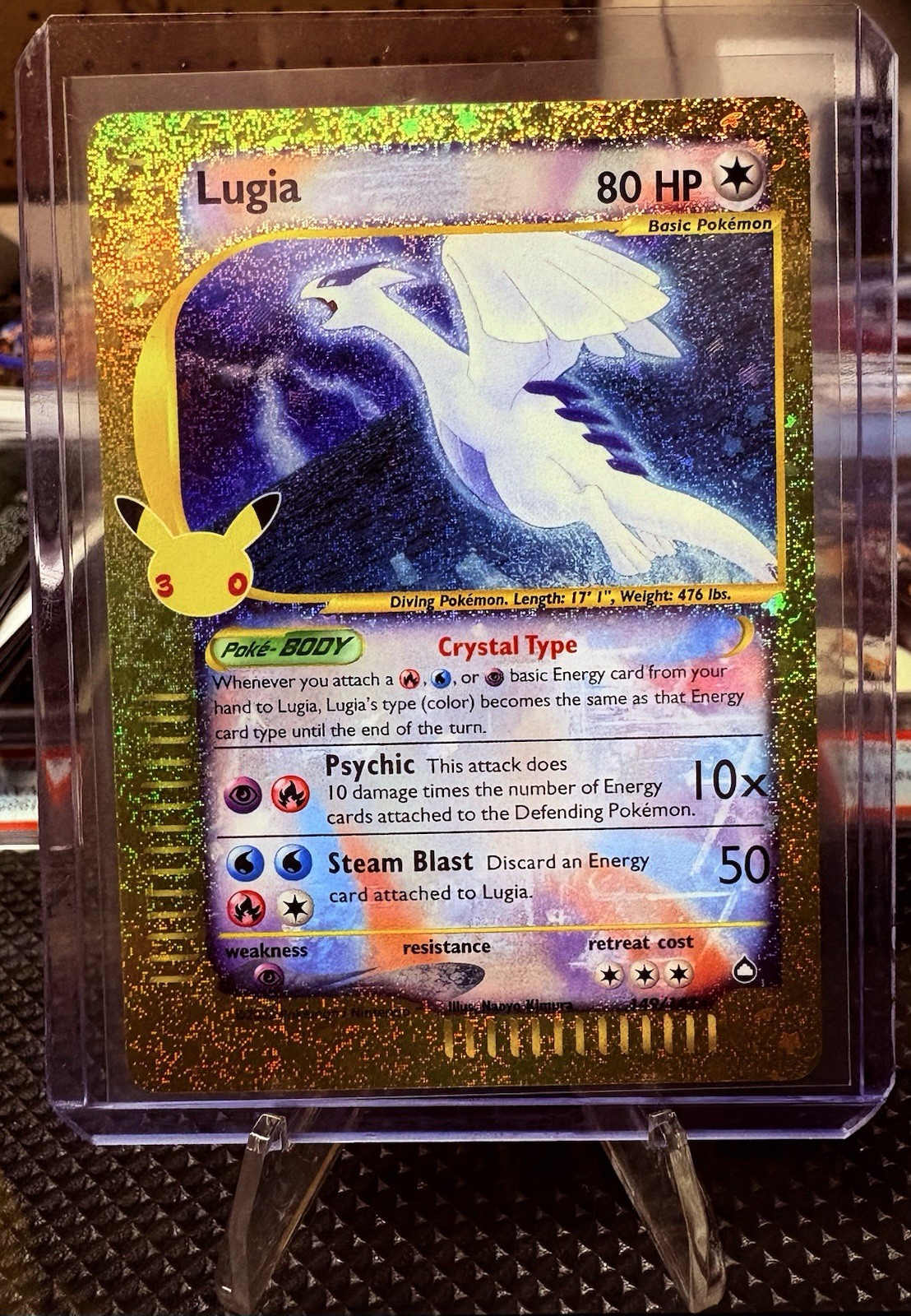 Pokémon TCG 2x Card Lot: Lugia Crystal & Pikachu Holo 30th Anniversary NM