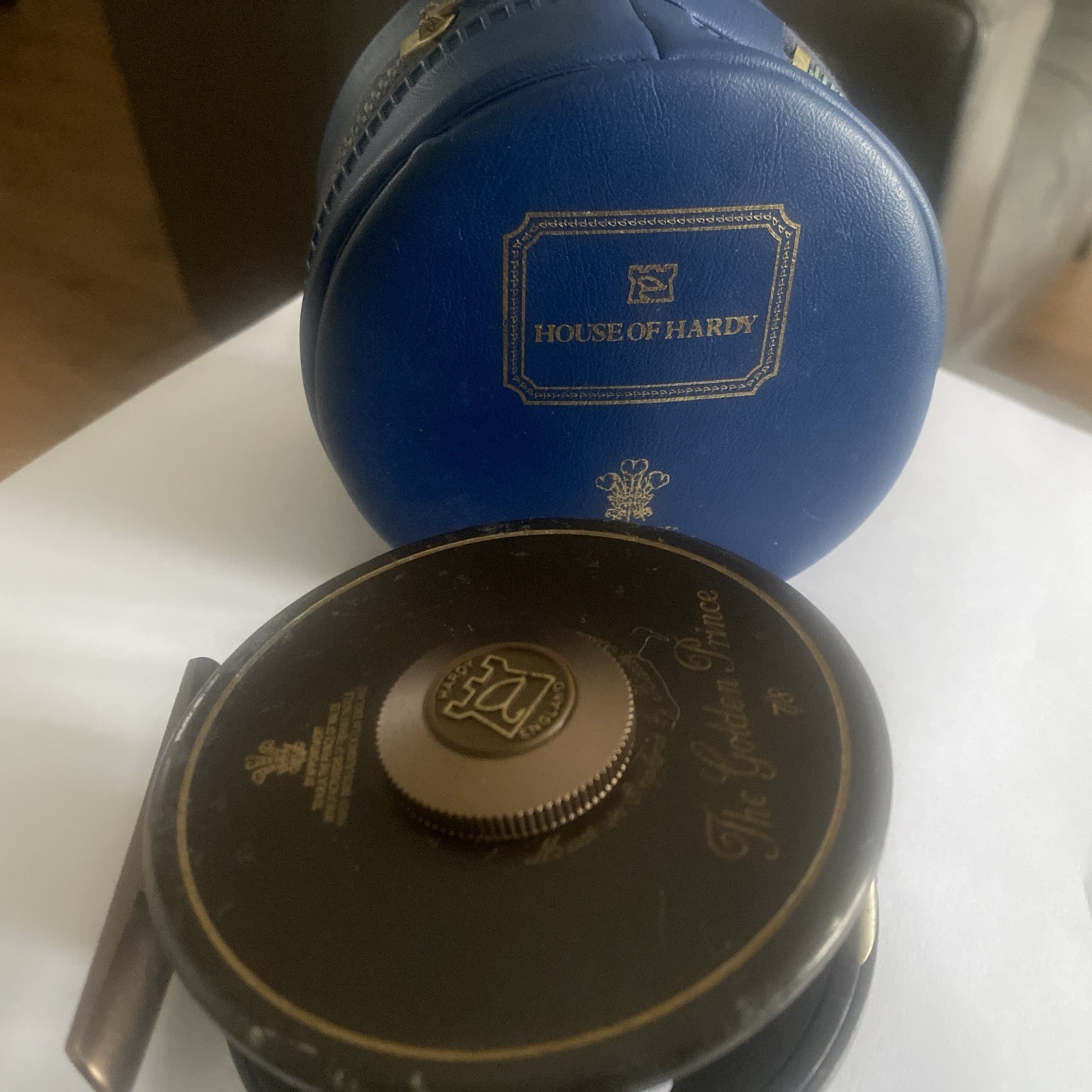 Vintage Hardy Golden Prince 7/8 Fly Fishing Reel with soft hardy case 