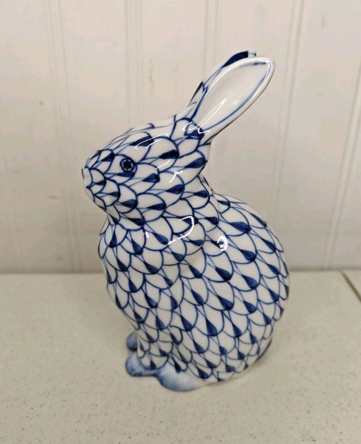 Vintage Andrea Sadek Blue Fishnet Bunny Rabbit Figure Figurine Hand Painted 5.5” Vintage Andrea Sadek Blue Fishnet Bunny Rabbit Figure Figurine Hand Painted 5.5”