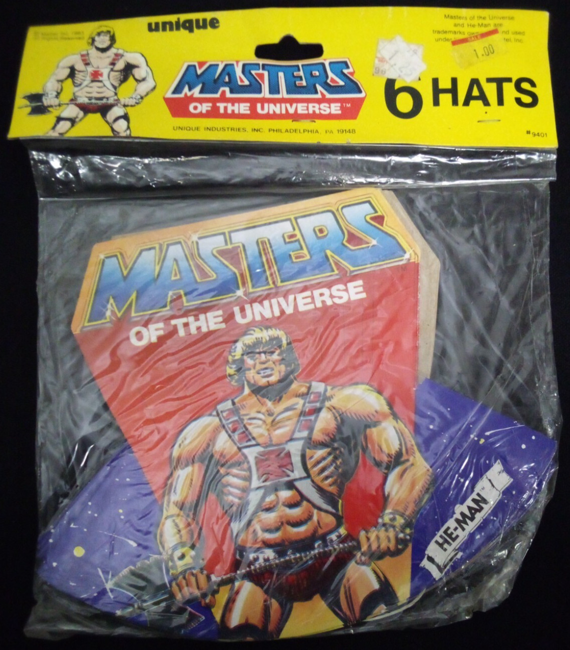 VTG 1983 MATTEL 6 HE MAN MASTERS OF THE UNIVERSE PARTY BIRTHDAY HATS NEW NIP r VTG 1983 MATTEL 6 HE MAN MASTERS OF THE UNIVERSE PARTY BIRTHDAY HATS NEW NIP r