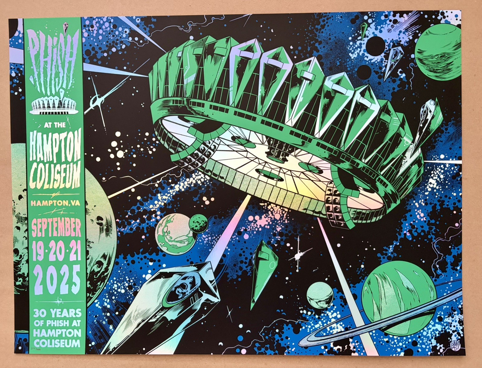 Phish Poster FOIL 2025 Hampton Coliseum Dombrowski Print Phish Poster FOIL 2025 Hampton Coliseum Dombrowski Print