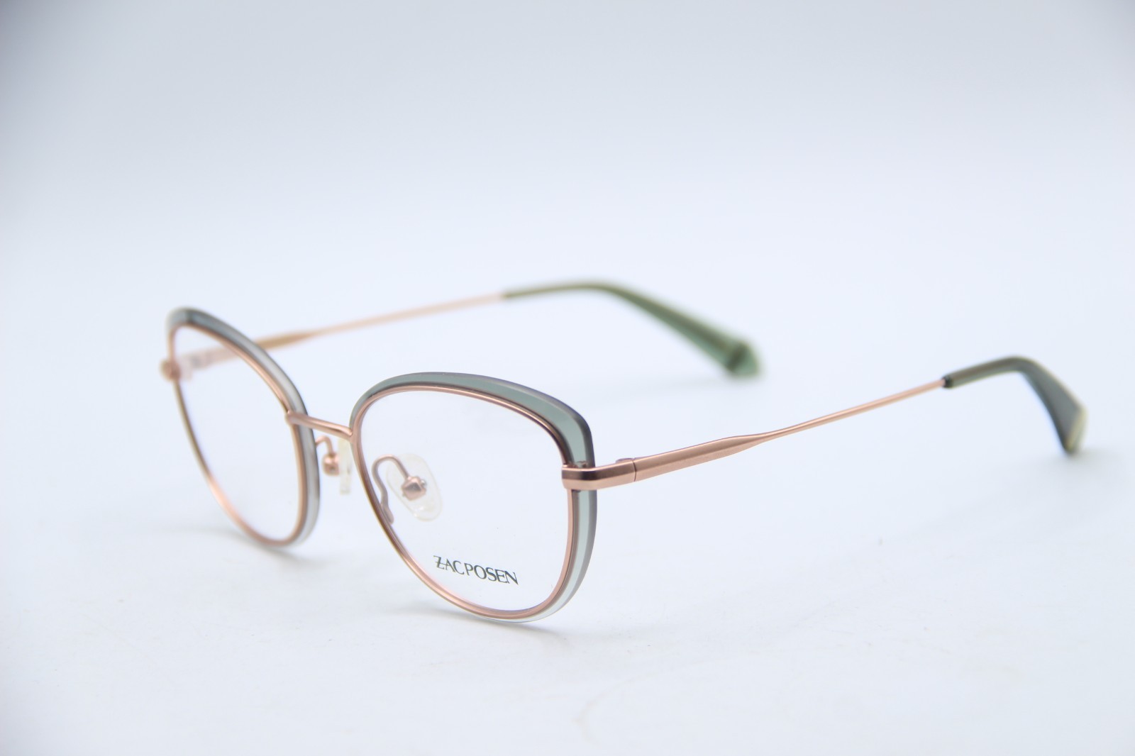 NEW ZAC POSEN LIESL SG GREEN GOLD AUTHENTIC FRAMES EYEGLASSES 50-18