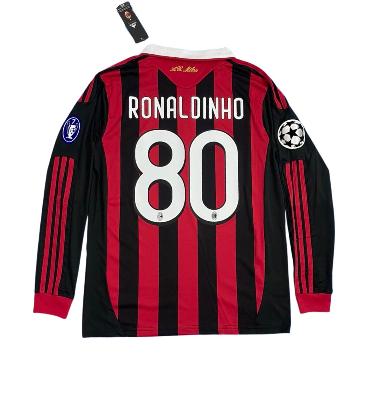 Ronaldinho #80 AC Milan 2009/10 Long Sleeve Jersey | Retro Men’s Shirt New