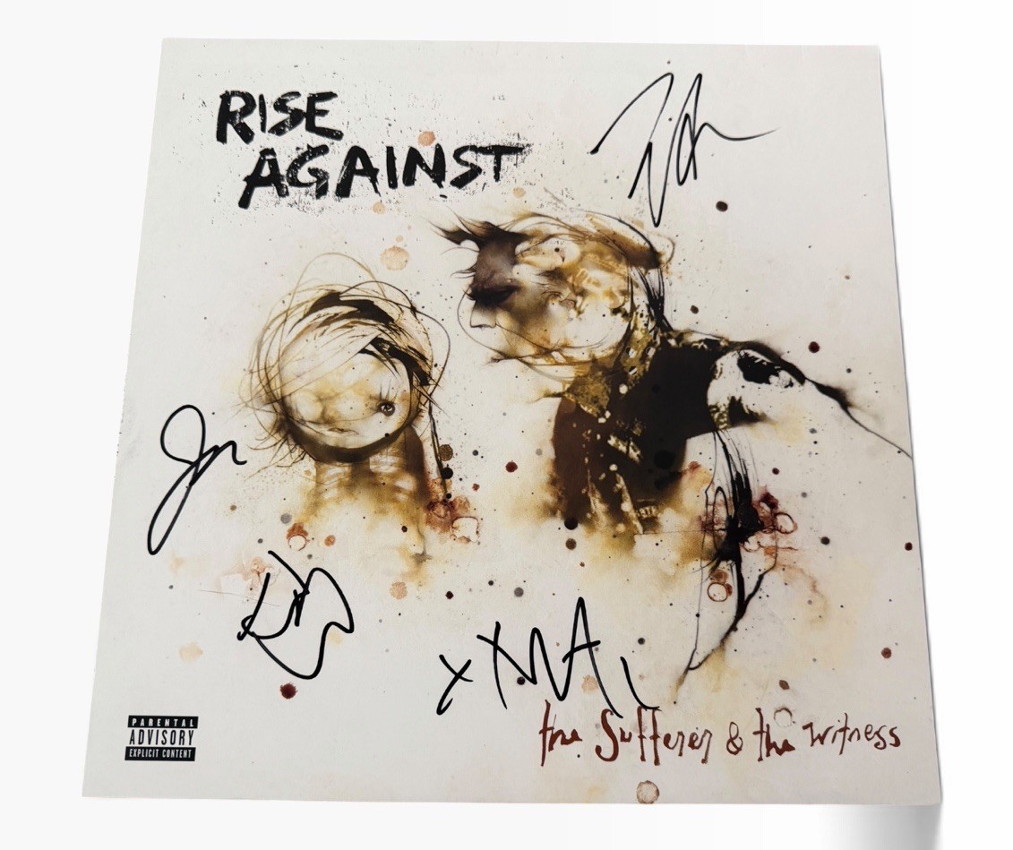 RISE AGAINST SIGNED AUTOGRAPH x4 SUFFERER WITNESS VINYL RECORD TIM +3 w/ PROOF