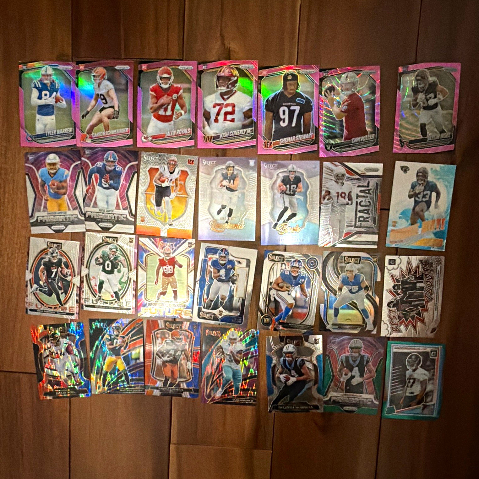 Panini NFL Football 2023 Prizm/Select Pink Parallel Rookie Insert Card Lot (28)