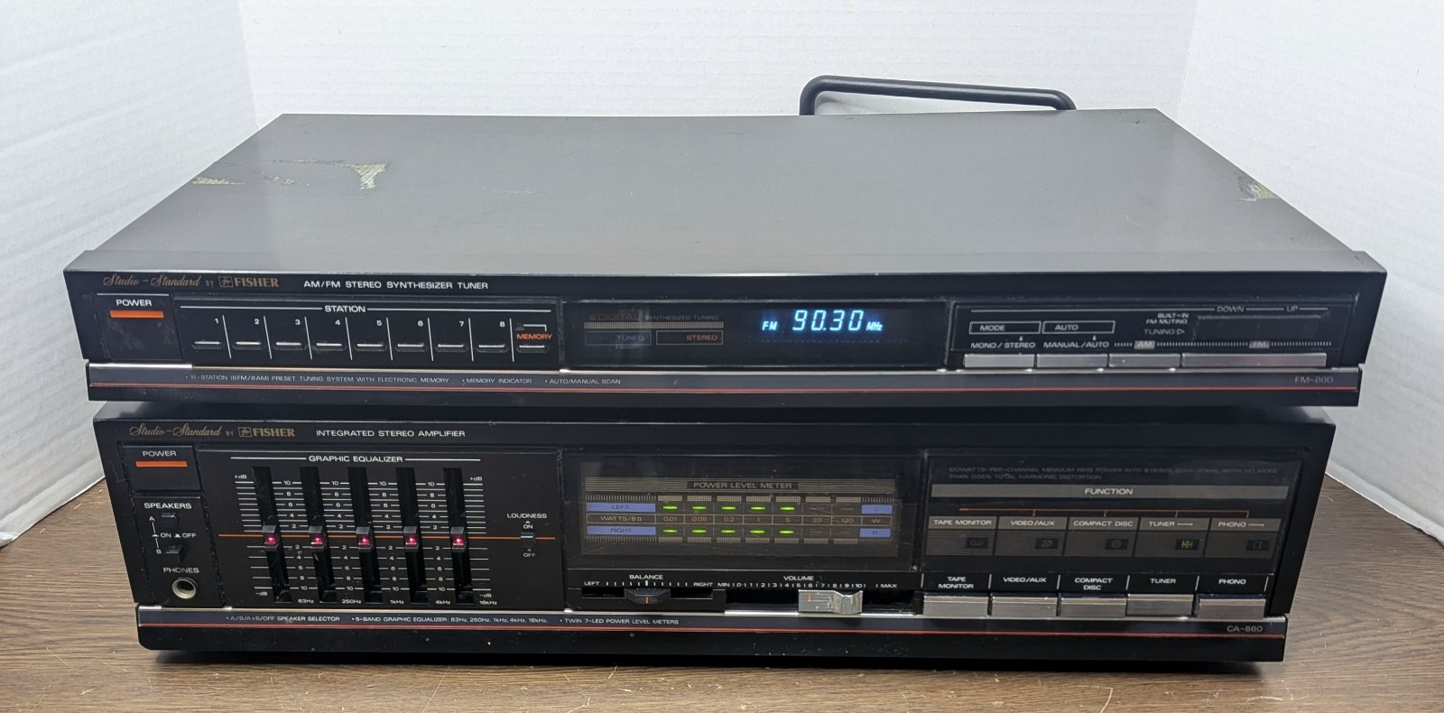 Fisher CA-860 Stereo Amplifier & FM-860 AM/FM Tuner - BOTH WORKING GREAT