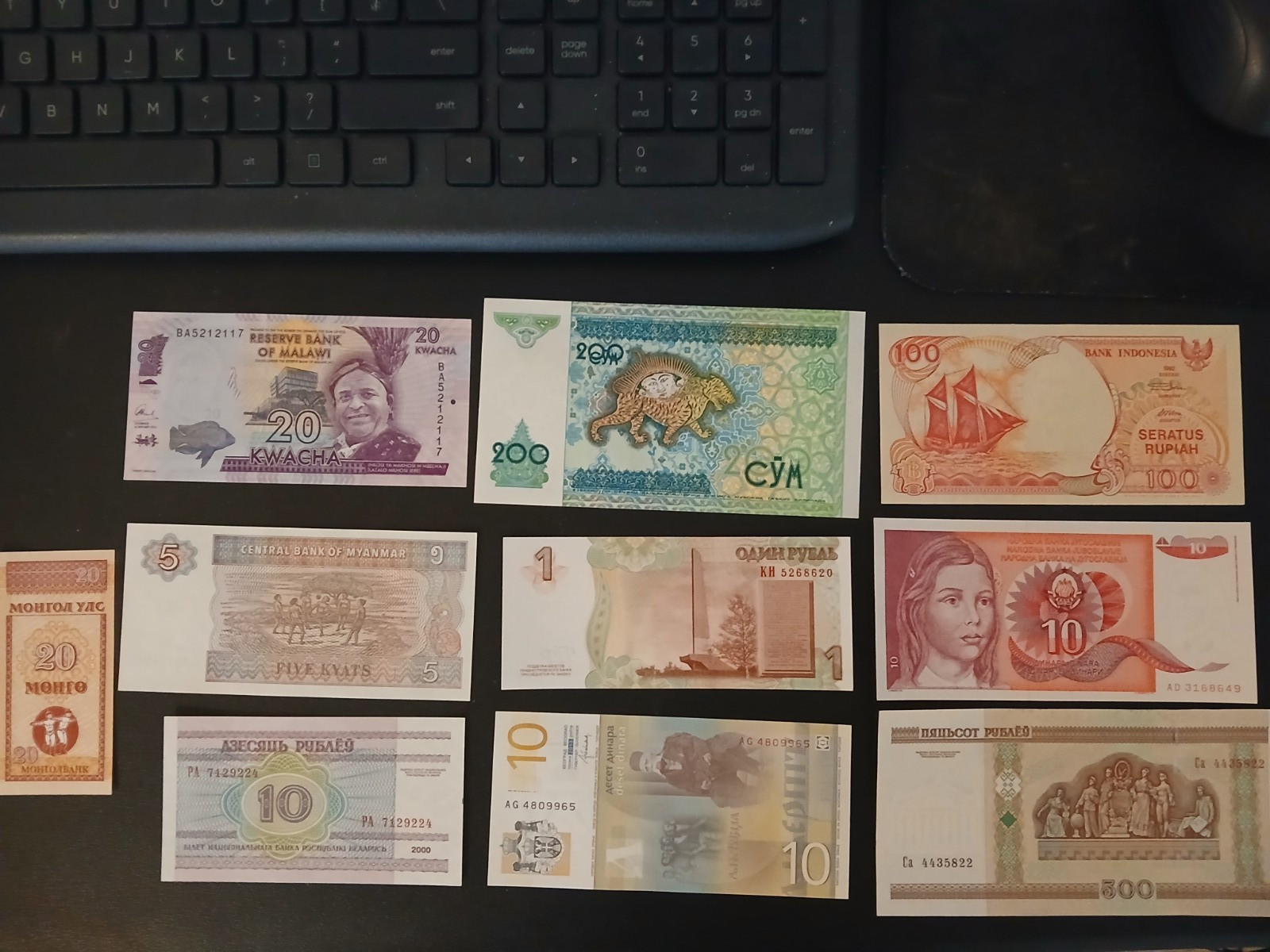 Mixed Lot of 10 World Banknotes – Foreign Paper Money – Uncirculated – Charity